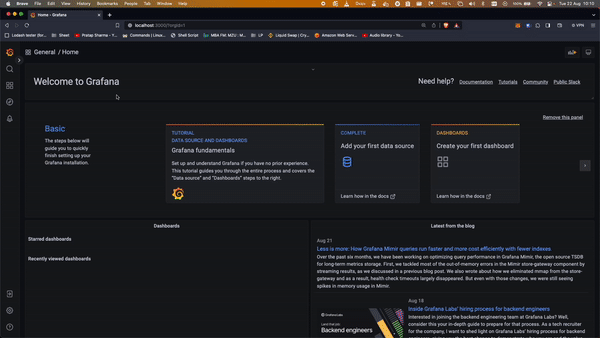 Grafana Visualization Dashboard