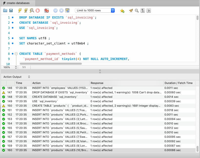 My SQL Execute script output 