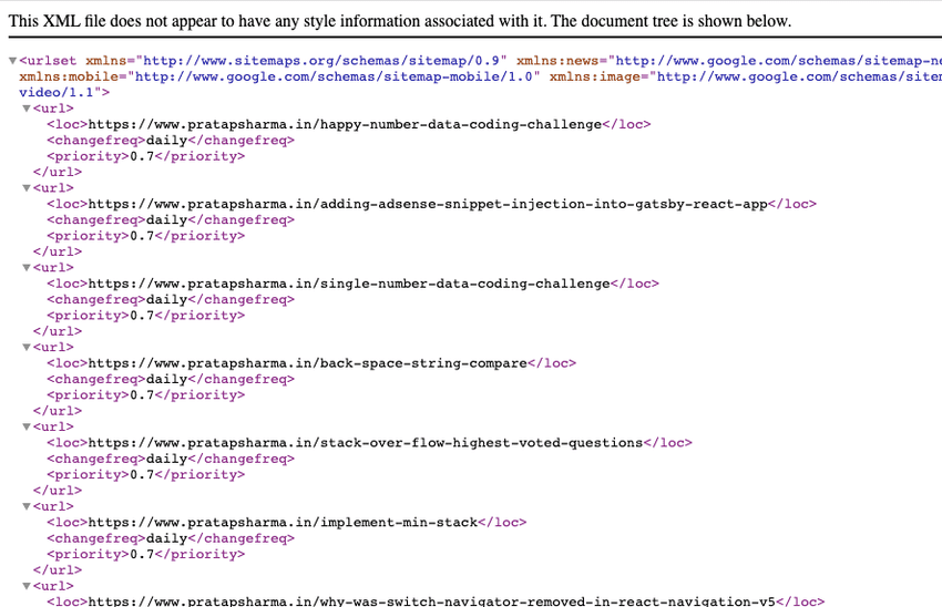 XML Site Map